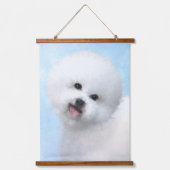 Bichon Frise-schildering - Cute Original Dog Art Hangend Wandkleed (Voorkant)