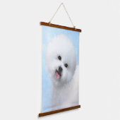 Bichon Frise-schildering - Cute Original Dog Art Hangend Wandkleed (Gebogen)