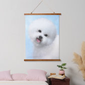 Bichon Frise-schildering - Cute Original Dog Art Hangend Wandkleed (Slaapkamer)