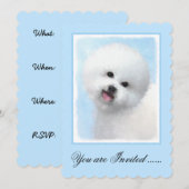 Bichon Frise-schildering - Cute Original Dog Art Kaart (Voorkant / Achterkant)