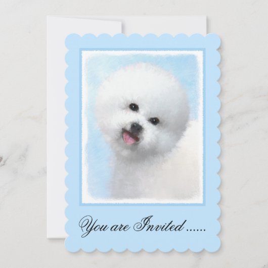 Bichon Frise-schildering - Cute Original Dog Art Kaart (Voorkant)