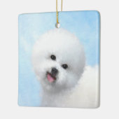 Bichon Frise-schildering - Cute Original Dog Art Keramisch Ornament (Links)