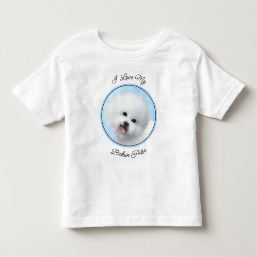Bichon Frise-schildering - Cute Original Dog Art Kinder Shirts (Voorkant)