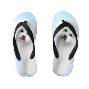 Bichon Frise-schildering - Cute Original Dog Art Kinder Teenslippers