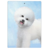 Bichon Frise-schildering - Cute Original Dog Art Klembord (Achterkant)