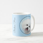 Bichon Frise-schildering - Cute Original Dog Art Koffiemok (Voorkant rechts)