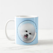 Bichon Frise-schildering - Cute Original Dog Art Koffiemok (Links)