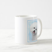 Bichon Frise-schildering - Cute Original Dog Art Koffiemok (Voorkant rechts)