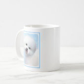 Bichon Frise-schildering - Cute Original Dog Art Koffiemok (Voorkant links)