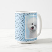 Bichon Frise-schildering - Cute Original Dog Art Koffiemok (Voorkant rechts)