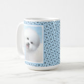 Bichon Frise-schildering - Cute Original Dog Art Koffiemok (Voorkant links)