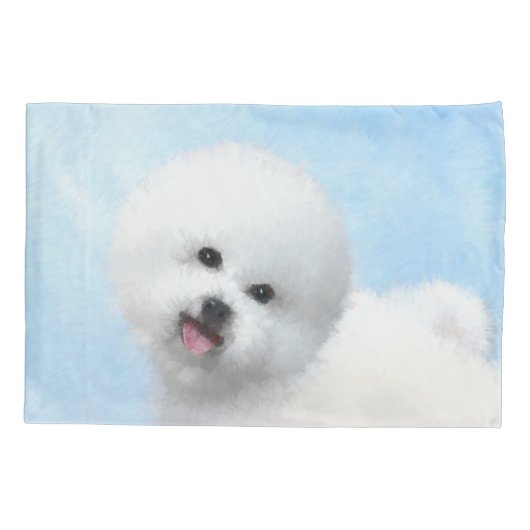 Bichon Frise-schildering - Cute Original Dog Art Kussensloop (Achterkant)