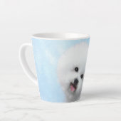 Bichon Frise-schildering - Cute Original Dog Art Latte Mok (Linkerhoek)