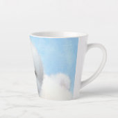 Bichon Frise-schildering - Cute Original Dog Art Latte Mok (Rechts)