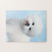 Bichon Frise-schildering - Cute Original Dog Art Legpuzzel (Horizontaal)