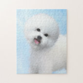 Bichon Frise-schildering - Cute Original Dog Art Legpuzzel (Verticaal)