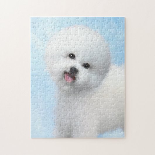 Bichon Frise-schildering - Cute Original Dog Art Legpuzzel (Verticaal)