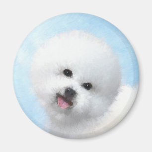 Bichon Frise-schildering - Cute Original Dog Art Magneet