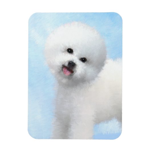 Bichon Frise-schildering - Cute Original Dog Art Magneet (Verticaal)