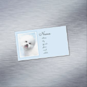 Bichon Frise-schildering - Cute Original Dog Art Magnetisch Visitekaartje (Voorbeeld)