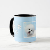 Bichon Frise-schildering - Cute Original Dog Art Mok (Voorkant links)