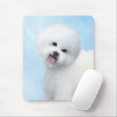 Bichon Frise-schildering - Cute Original Dog Art Muismat (Met muis)