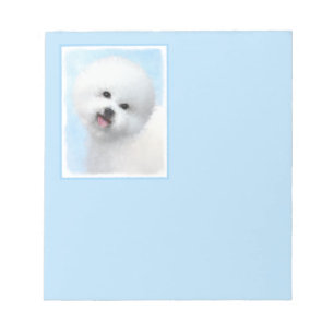 Bichon Frise-schildering - Cute Original Dog Art Notitieblok