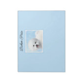 Bichon Frise-schildering - Cute Original Dog Art Notitieblok (Linkerzijde)
