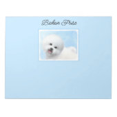 Bichon Frise-schildering - Cute Original Dog Art Notitieblok (Voorkant)