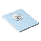 Bichon Frise-schildering - Cute Original Dog Art Notitieblok (Schuin)