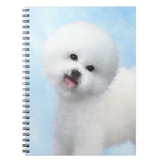 Bichon Frise-schildering - Cute Original Dog Art Notitieboek (Voorkant)