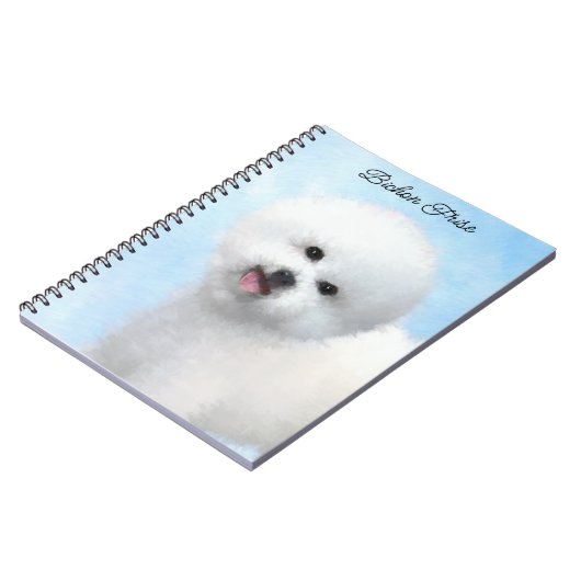 Bichon Frise-schildering - Cute Original Dog Art Notitieboek (Linkerzijde)