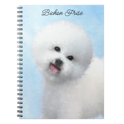 Bichon Frise-schildering - Cute Original Dog Art Notitieboek (Voorkant)