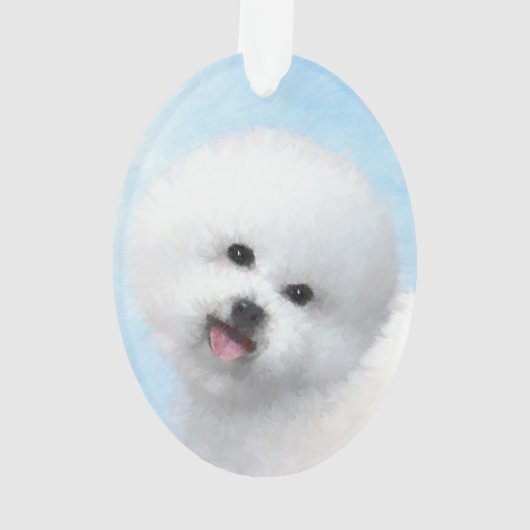 Bichon Frise-schildering - Cute Original Dog Art Ornament (achterkant)