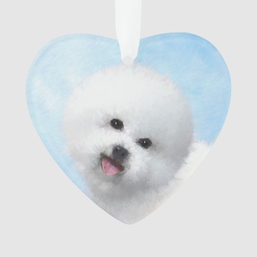 Bichon Frise-schildering - Cute Original Dog Art Ornament (voorkant)