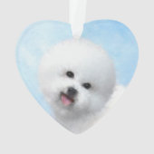 Bichon Frise-schildering - Cute Original Dog Art Ornament (achterkant)