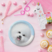 Bichon Frise-schildering - Cute Original Dog Art Papieren Bordje (Feest)