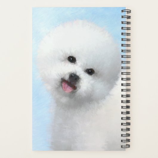 Bichon Frise-schildering - Cute Original Dog Art Planner (Achterkant)