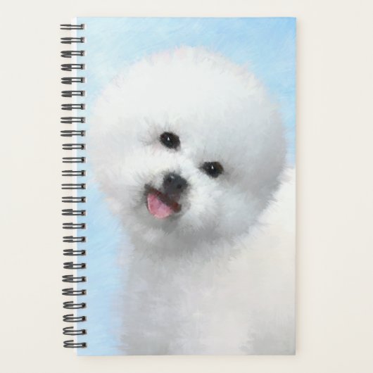 Bichon Frise-schildering - Cute Original Dog Art Planner (Voorkant)