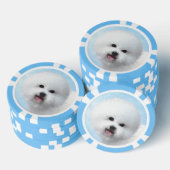 Bichon Frise-schildering - Cute Original Dog Art Poker Chips (Opstapeling)