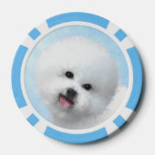 Bichon Frise-schildering - Cute Original Dog Art Poker Chips (Achterkant)