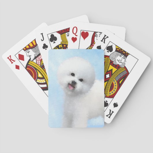 Bichon Frise-schildering - Cute Original Dog Art Pokerkaarten (Achterkant)