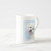 Bichon Frise-schildering - Cute Original Dog Art Porselein Kop (Voorkant rechts)