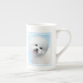 Bichon Frise-schildering - Cute Original Dog Art Porselein Kop (Rechts)