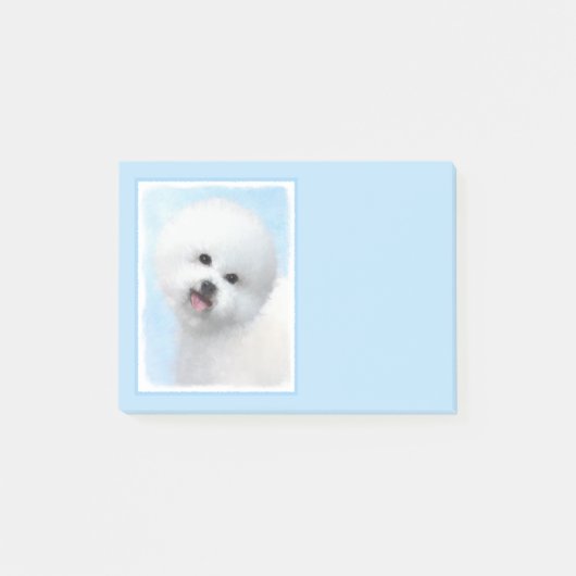 Bichon Frise-schildering - Cute Original Dog Art Post-it® Notes (Voorkant)