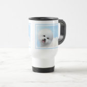 Bichon Frise-schildering - Cute Original Dog Art Reisbeker (Voorkant rechts)