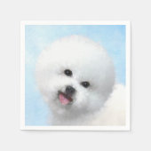 Bichon Frise-schildering - Cute Original Dog Art Servetten (Voorkant)