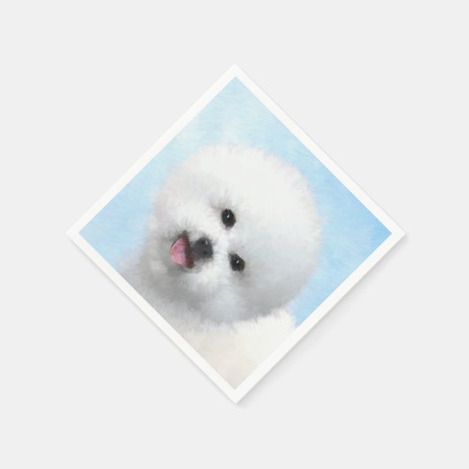 Bichon Frise-schildering - Cute Original Dog Art Servetten (Hoek)