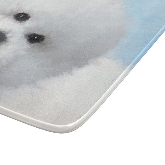Bichon Frise-schildering - Cute Original Dog Art Snijplank (Hoek)