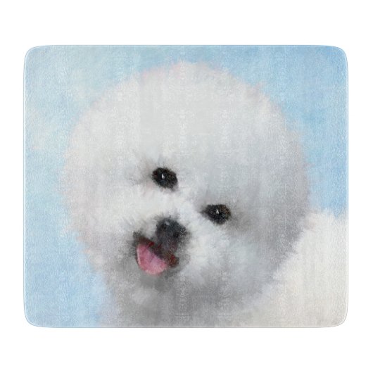 Bichon Frise-schildering - Cute Original Dog Art Snijplank (Voorkant)